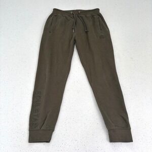 Soul Star Joggers Olive Green Sweatpants Drawstring Tapered Athleisure Lounge L